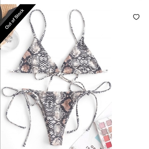 Zaful Other - Never worn Zaful snake print string bathing suit